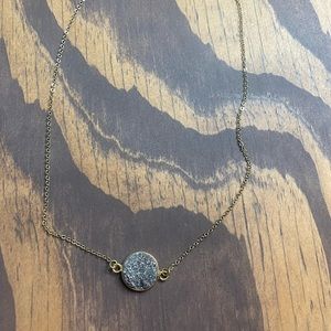 Raised Gray Gem Necklace